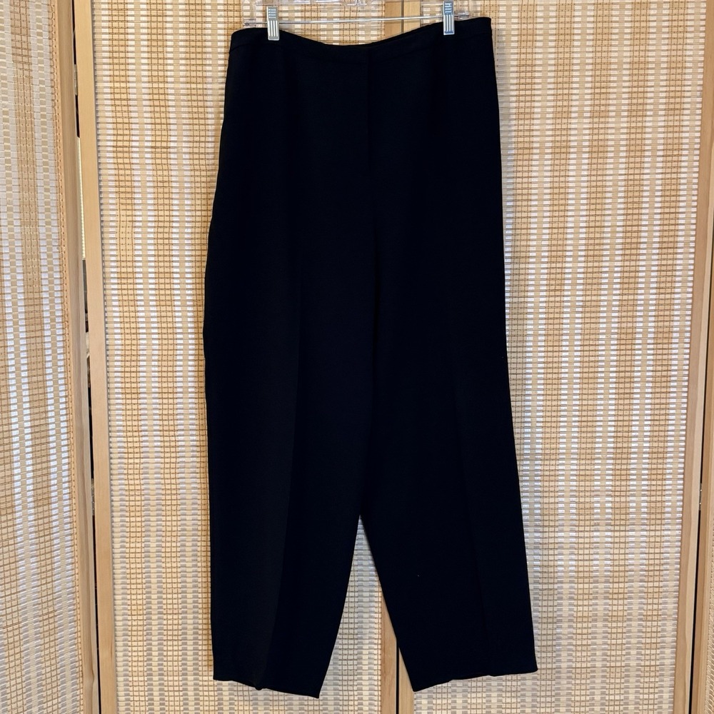 Womens Dress Pants XL 34 Waist Black Polyester Wide Leg Office Career Minimalist